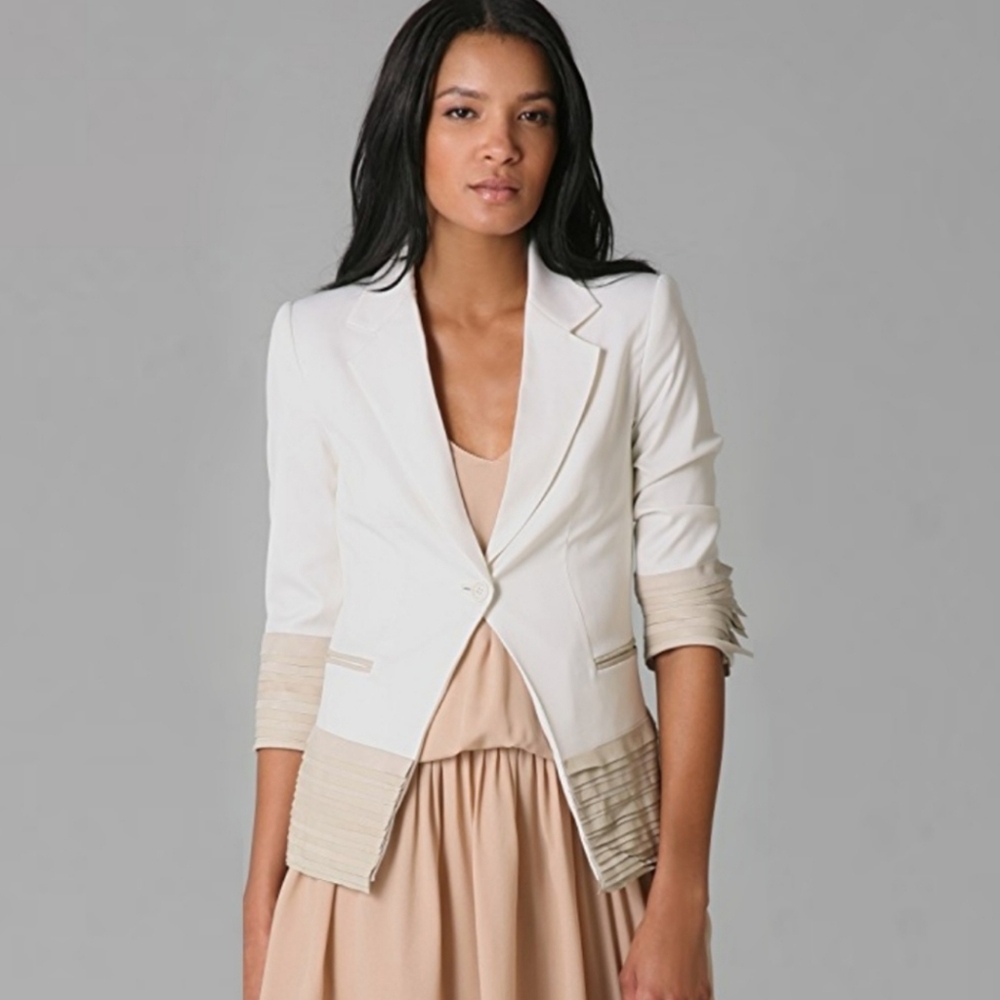 Elizabeth and James Blazer with Leather Trim Details
